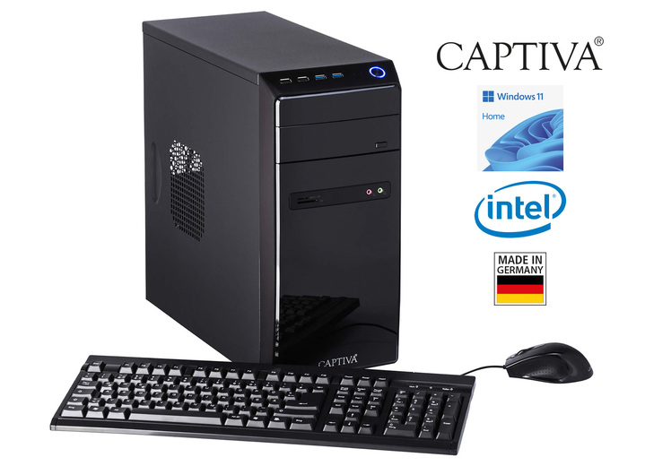 Computer & Elektronik - Für jeden Anspruch die passende Ausstattung: PC-Rechner-Set von Captiva, in Farbe SCHWARZ, in Ausführung I81-132. Der Einsteiger Ansicht 1