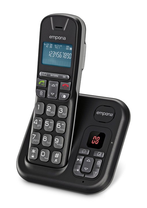 Festnetz-Telefone - Emporia TH-21 Großtasten-Telefon mit extra großen Tasten, in Farbe SCHWARZ, in Ausführung Großtasten-Telefon mit Anrufbeantworter