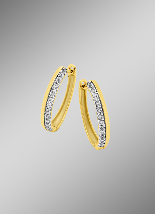 - Edle Ohrringe mit Brillanten, in Farbe  Ansicht 1