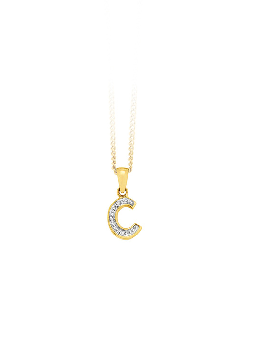 Anhänger - Buchstaben-Anhänger mit Diamanten Ansicht 2 Anhänger - Buchstaben-Anhänger mit Diamanten, in Farbe , in Ausführung Buchstabe T Ansicht 2
