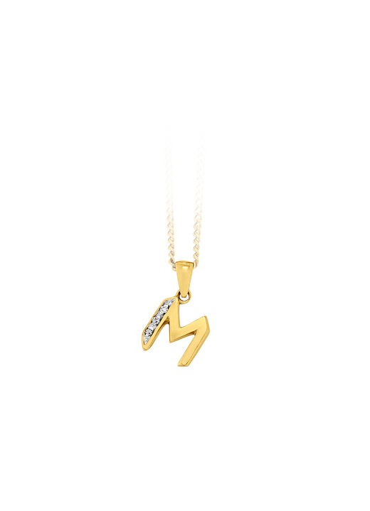 Anhänger - Buchstaben-Anhänger mit Diamanten Ansicht 3 Anhänger - Buchstaben-Anhänger mit Diamanten, in Farbe , in Ausführung Buchstabe T Ansicht 3