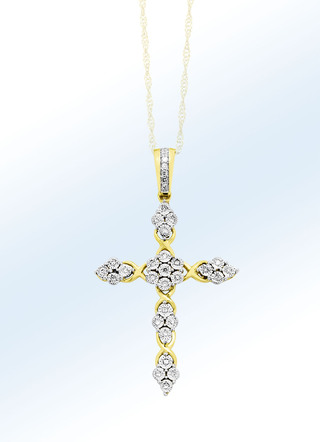 Edler Kreuz-Anhänger mit Diamanten