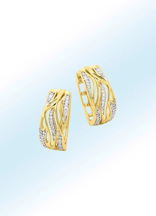 Ohrschmuck - Tolle Creolen mit Diamanten, in Farbe  Ansicht 1