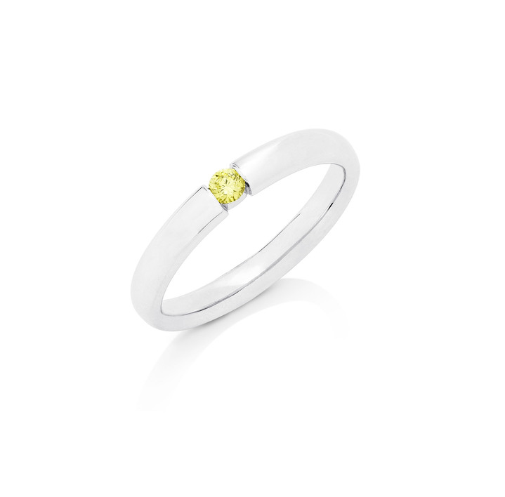 - Feiner Damenring mit Brillant, in Größe 160 bis 220, in Farbe GELB Ansicht 2