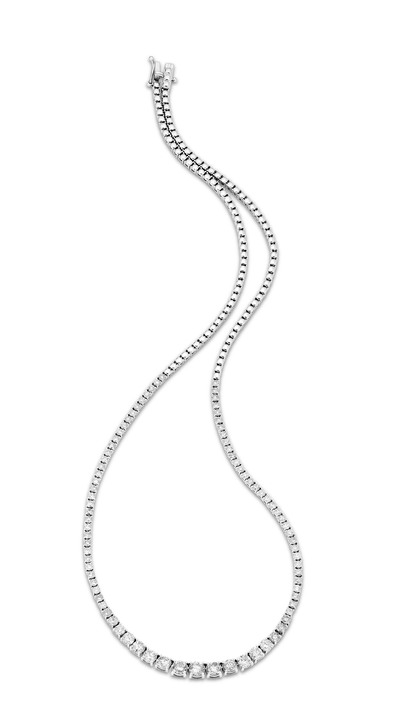 - Hochkarätige Halskette in Weißgold mit 83 Brillanten, in Farbe  Ansicht 2