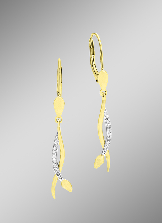 Ohrschmuck - Moderne Schlangen-Ohrstecker mit Brillanten, in Farbe  Ansicht 1