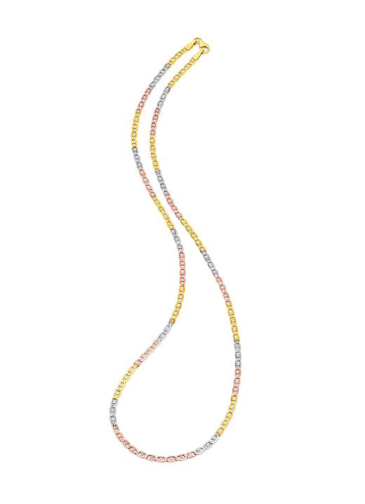 - Elegante Garnitur in Tricolor, mit Karabiner, in Farbe , in Ausführung Halskette, 45 cm lang Ansicht 3