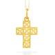 - Durchbrochener Kreuz-Anhänger aus Gold, in Farbe  – Ansicht 2