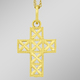 - Durchbrochener Kreuz-Anhänger aus Gold, in Farbe  – Ansicht 1