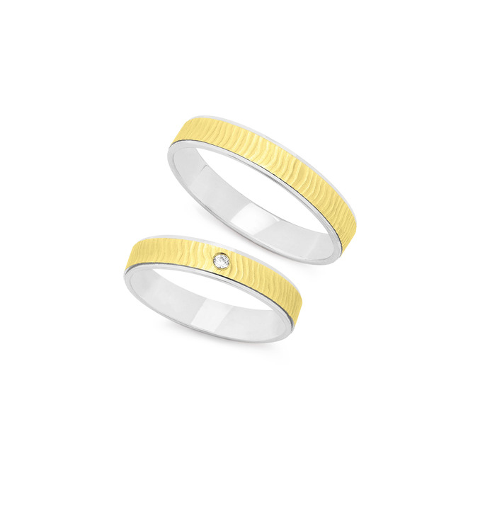 - Brillant Trauring in Bicolor, in Größe 160 bis 240, in Farbe  Ansicht 2