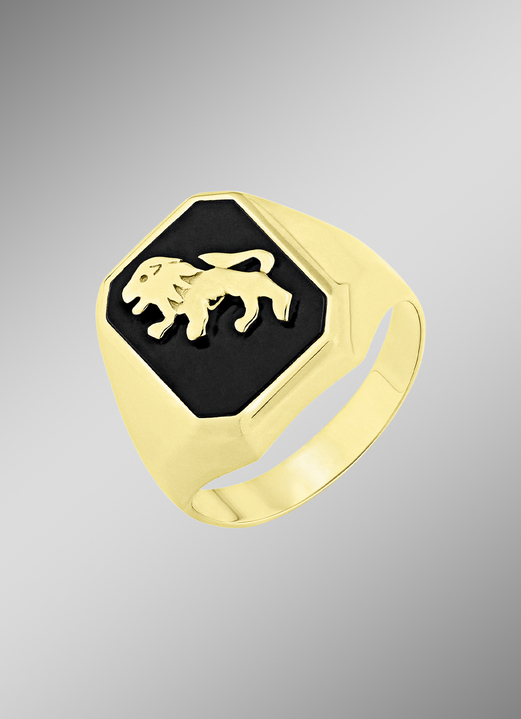 Ringe - Stilvoller Herrenring mit echt Onyx , in Größe 180 bis 240, in Farbe  Ansicht 1