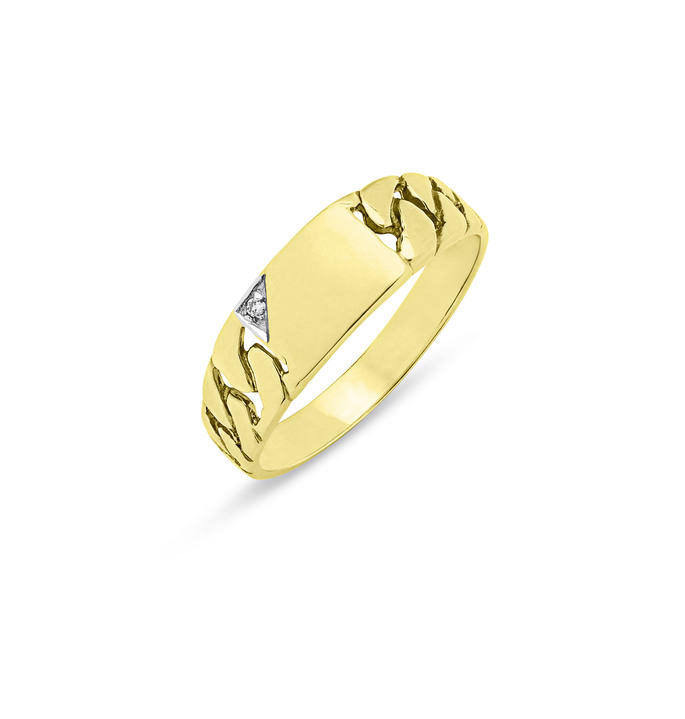 Ringe - Herrenring mit Diamant, zur Gravur geeignet Ansicht 2 Ringe - Herrenring mit Diamant, zur Gravur geeignet, in Größe 180 bis 240, in Farbe  Ansicht 2