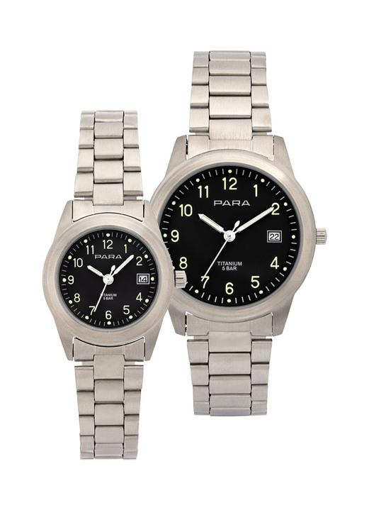 - Wasserdichte Quartz-Partneruhren, in Farbe , in Ausführung Herrenuhr Ansicht 2