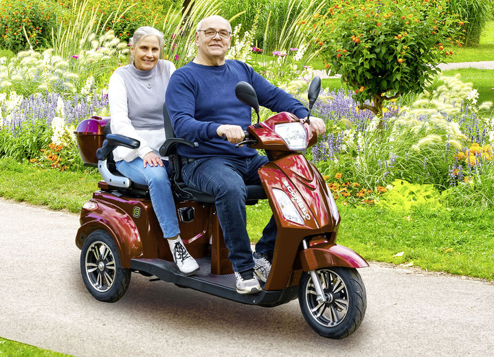 Elektromobile - Elektro-Dreiradroller von Econelo für 2 Personen, in Farbe ROT Ansicht 1