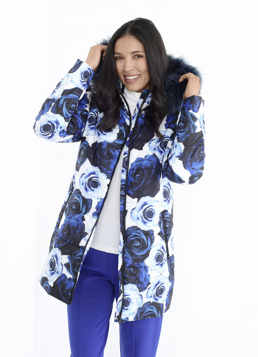 - Jacke mit dekorativem Rosendessin, in Größe 036 bis 054, in Farbe WEISS-ROYALBLAU Ansicht 9