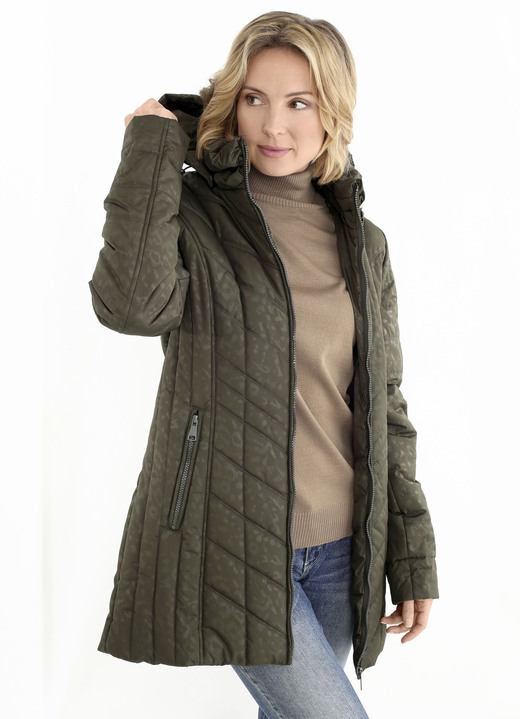 - Longjacke mit Raubtierfell-Dessin, in Größe 036 bis 054, in Farbe OLIV Ansicht 2