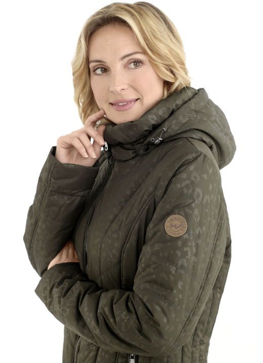 - Longjacke mit Raubtierfell-Dessin, in Größe 036 bis 054, in Farbe OLIV Ansicht 4