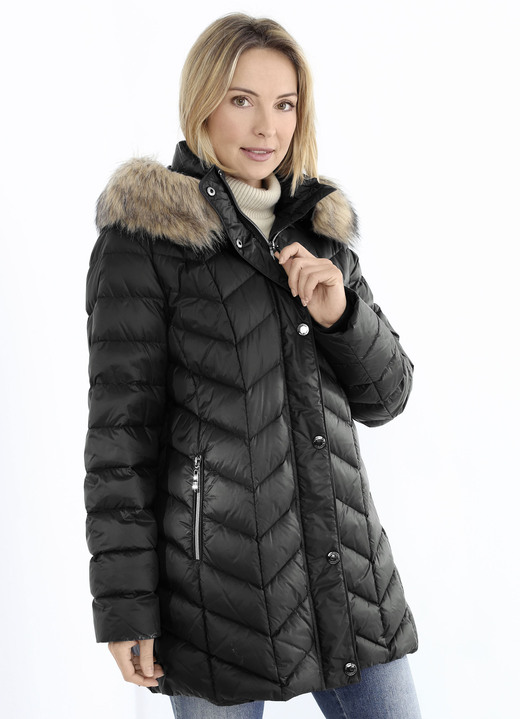 Daunenjacken - Daunenjacke mit abnehmbarer Kapuze, in Größe 036 bis 052, in Farbe SCHWARZ Ansicht 8