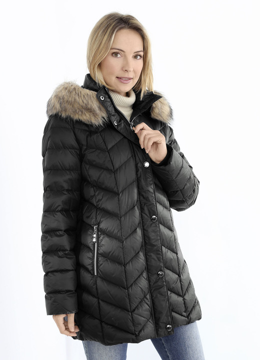 Daunenjacken - Daunenjacke mit abnehmbarer Kapuze, in Größe 036 bis 052, in Farbe SCHWARZ Ansicht 3