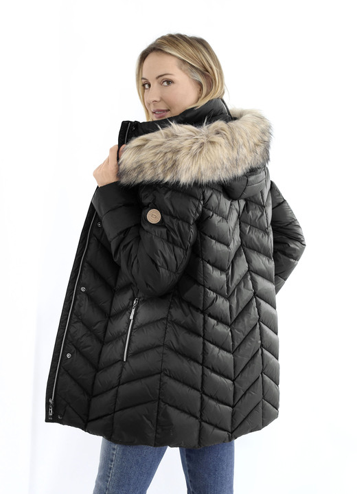 Daunenjacken - Daunenjacke mit abnehmbarer Kapuze Ansicht 4 Daunenjacken - Daunenjacke mit abnehmbarer Kapuze, in Größe 036 bis 052, in Farbe SCHWARZ Ansicht 4