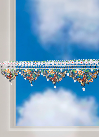 - Stangendeko Schmetterling aus Plauener Spitze, in Größe 628 (H17xB 36 cm) bis 686 (H17xB111 cm), in Farbe BUNT