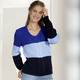 Langarm - Pullover in Color-Blocking, in Größe 036 bis 052, in Farbe ROYALBLAU-HELLBLAU-MARINE – Farbe ROYALBLAU-HELLBLAU-MARINE – Ansicht 1