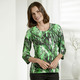 34-Arm - Bezauberndes Shirt mit softem Griff in 2 Farben – Farbe GRÜN-SCHWARZ 34-Arm - Bezauberndes Shirt mit softem Griff in 2 Farben, in Größe 036 bis 050, in Farbe GRÜN-SCHWARZ