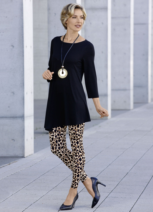 - Leggings in aktueller Tierfelldessinierung, in Größe 036 bis 056, in Farbe SCHWARZ-BRAUN Ansicht 2