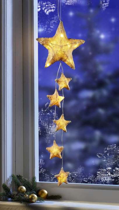 Fensterdekorationen - Beleuchteter Sternhänger, in Farbe CREME Ansicht 1