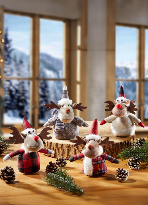 Weihnachten - Rentiere aus Filz im 4er-Set, in Farbe BUNT Ansicht 1