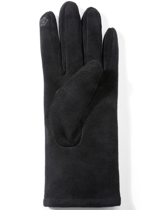 - Damen-Handschuh aus weichem Elastikmaterial, in Farbe SCHWARZ Ansicht 2