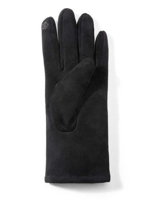 Handschuhe - Handschuh mit edel funkelnden Glitzer-Applikationen, in Farbe SCHWARZ Ansicht 2