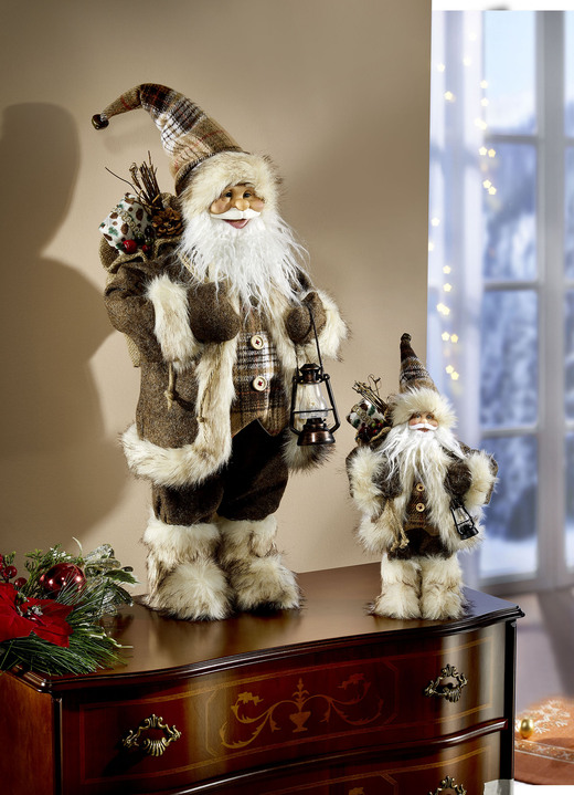 Weihnachtliche Dekorationen -  Weihnachtsmann, in Farbe BRAUN-CREME, in Ausführung Weihnachtsmann, klein