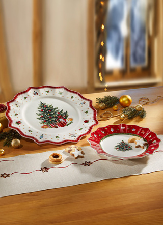 - Villeroy & Boch Tellern aus Porzellan, in Farbe WEISS-ROT, in Ausführung Frühstücksteller