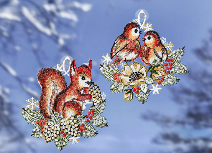 - Fensterbild Eichhörnchen, in Farbe BUNT Ansicht 2