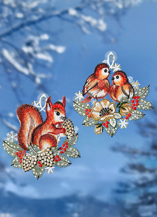 - Fensterbild Eichhörnchen, in Farbe BUNT