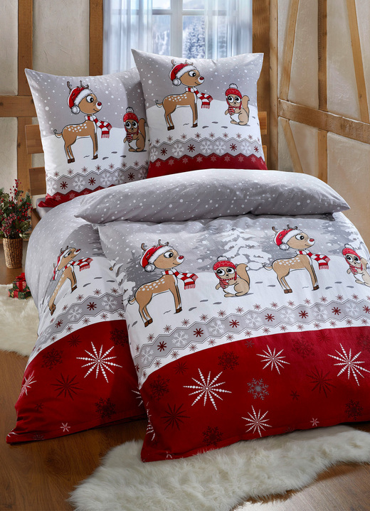 Bettwäschegarnituren - Soft-Biber Bettwäsche-Garnitur von Florella, in Größe 111 (40/80 cm + 135/200 cm) bis 115 (80/80 cm + 155/220 cm), in Farbe BUNT Ansicht 1