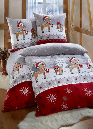 Bettwäschegarnituren - Soft-Biber Bettwäsche-Garnitur von Florella, in Größe 111 (40/80 cm + 135/200 cm) bis 115 (80/80 cm + 155/220 cm), in Farbe BUNT