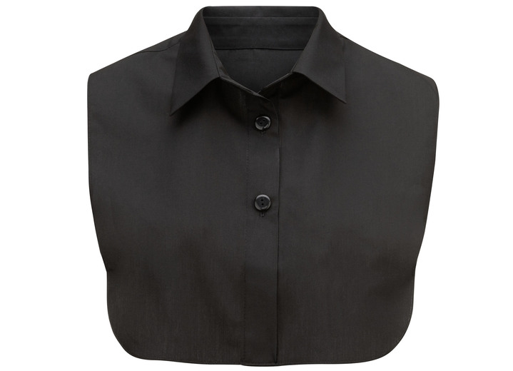 Kurzarm - Klaus Modelle, Damen-Blusenkragen, aus feinem Popeline Kurzarm - Klaus Modelle, Damen-Blusenkragen, aus feinem Popeline, in Größe 1 (38-42) bis 3 (48-52), in Farbe SCHWARZ