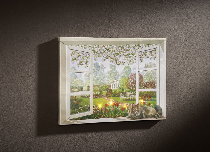 Landschaft - LED-Bild auf Holzrahmen, in Farbe BUNT Ansicht 2