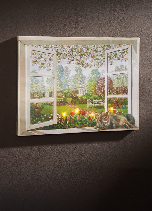 Landschaft - LED-Bild auf Holzrahmen, in Farbe BUNT Ansicht 1