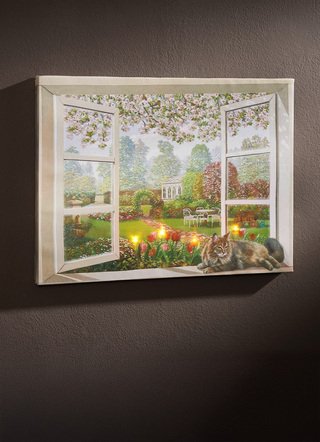 LED-Bild auf Holzrahmen