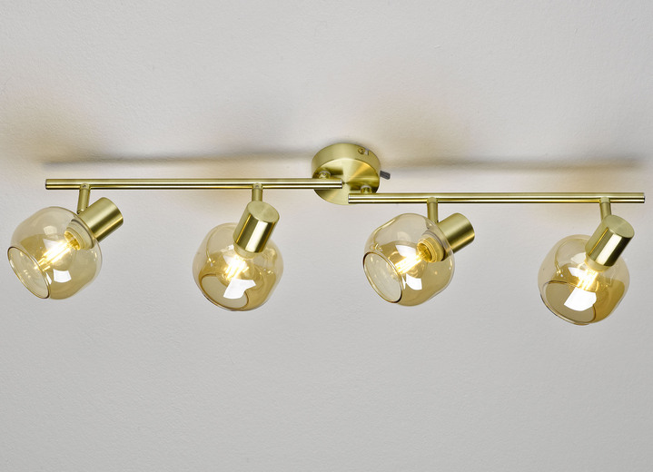 Deckenleuchten - Stilechte Deckenleuchten mit getöntem Glas Ansicht 4 Deckenleuchten - Stilechte Deckenleuchten mit getöntem Glas, in Farbe MESSING, in Ausführung Deckenleuchte, 2-flammig Ansicht 4