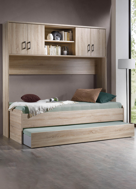 Schlafzimmerschränke - Bett mit 2 Schubladen, in Farbe ARTISAN EICHE, in Ausführung Bettüberbau Ansicht 4