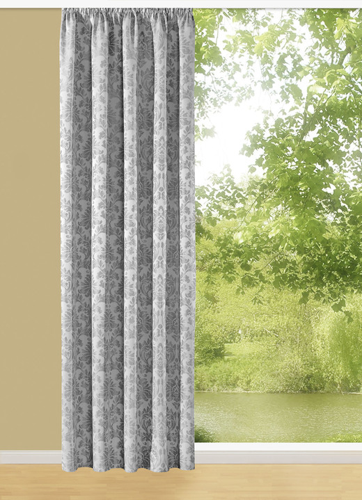 Heimtextilien - Blickdichte Übergardine mit Universalschienenband, in Größe 358 (H145xB140 cm) bis 456 (H245xB140 cm), in Farbe SILBER Ansicht 1