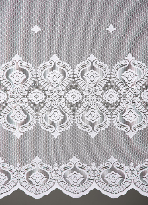 - Blumenfenster-Store mit Universalschienenband, in Größe 140 (H125xB300 cm) bis 181 (H175xB600 cm), in Farbe WEISS Ansicht 2