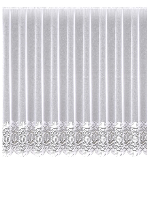 Klassisch - Blumenfenster-Store mit Universalschienenband, in Größe 136 (H90xB300 cm) bis 181 (H175xB600 cm), in Farbe WEISS Ansicht 2