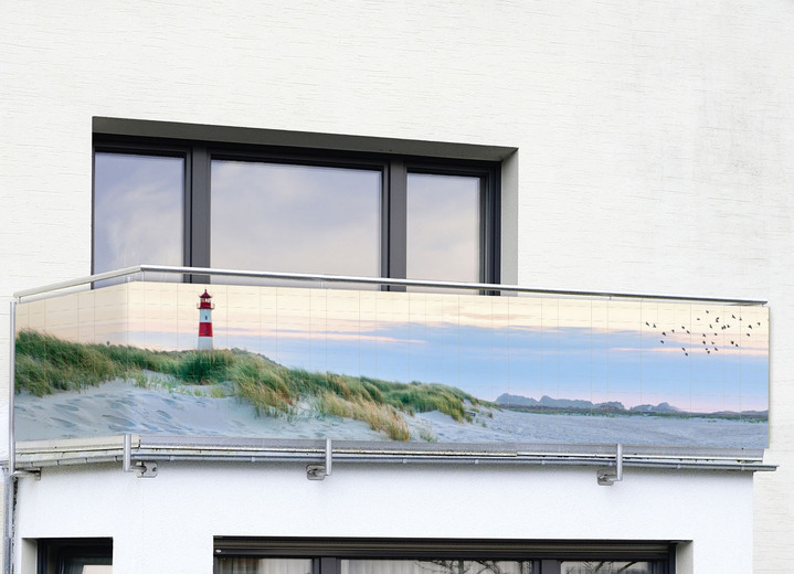 Sicht- & Sonnenschutz - Balkon-Bespannung mit eingearbeiteten Metall-Ösen Ansicht 4 Sicht- & Sonnenschutz - Balkon-Bespannung mit eingearbeiteten Metall-Ösen, in Farbe BUNT, in Ausführung Balkon-Bespannung Tulpenwiese Ansicht 4