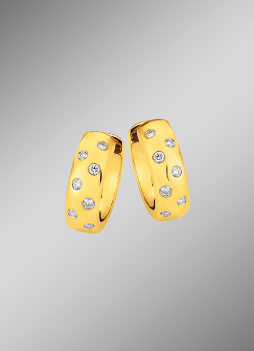 Ohrschmuck - Traumhaft schöne Creolen mit Brillanten, in Farbe  Ansicht 1