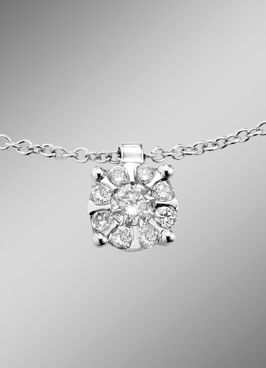 Halsketten - Halskette mit Brillanten, in Farbe  Ansicht 1